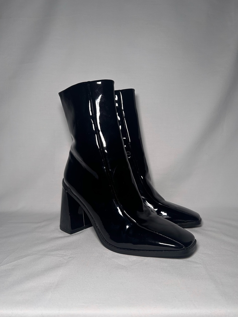 Koi Footwear Black Patent Block Heel Ankle Boots - Women